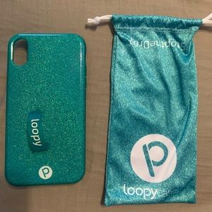 Loopy iPhone XR case Sparkle Turquoise
